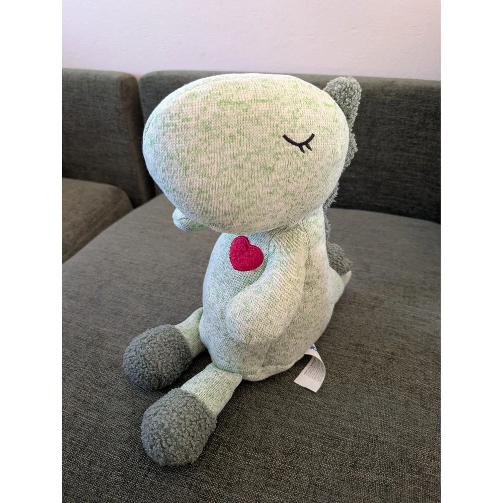 Knit Dinosaur Plush Green Marled Sherpa Heart Boucle Tail Kawaii Kaisiyang